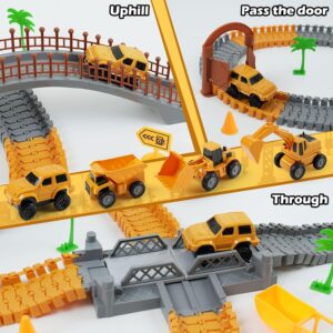 Construction Race Car Track Set for Kids